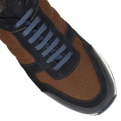 Brown Textile & Navy Leather Barrie Trainers | Lotus 9 Brown Textile & Navy Leather Barrie Trainers | Lotus -Lotus Shop brown textile navy leather barrie trainers lotus p12860 29714 medium