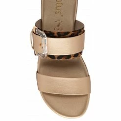 Gold & Leopard-Print Giovanna Mule Sandals | Lotus -Lotus Shop gold leopard print giovanna mule sandals lotus p13577 32684 medium