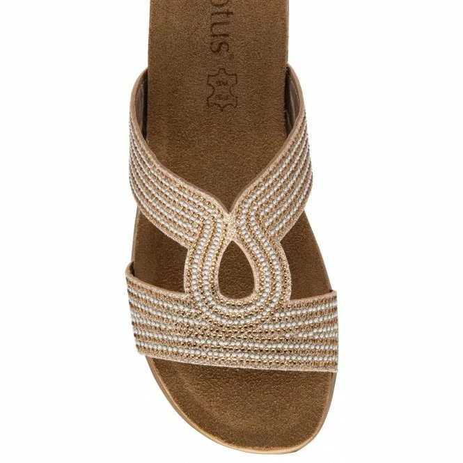 Gold Nadya Open-Toe Mule Sandals | Lotus 6 Gold Nadya Open-Toe Mule Sandals | Lotus - Image 4