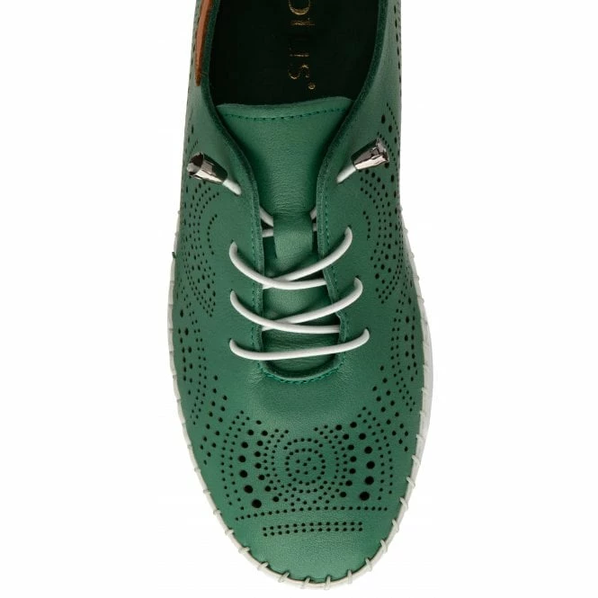 Green Leather Katya Casual Shoes | Lotus 6 Green Leather Katya Casual Shoes | Lotus - Image 4