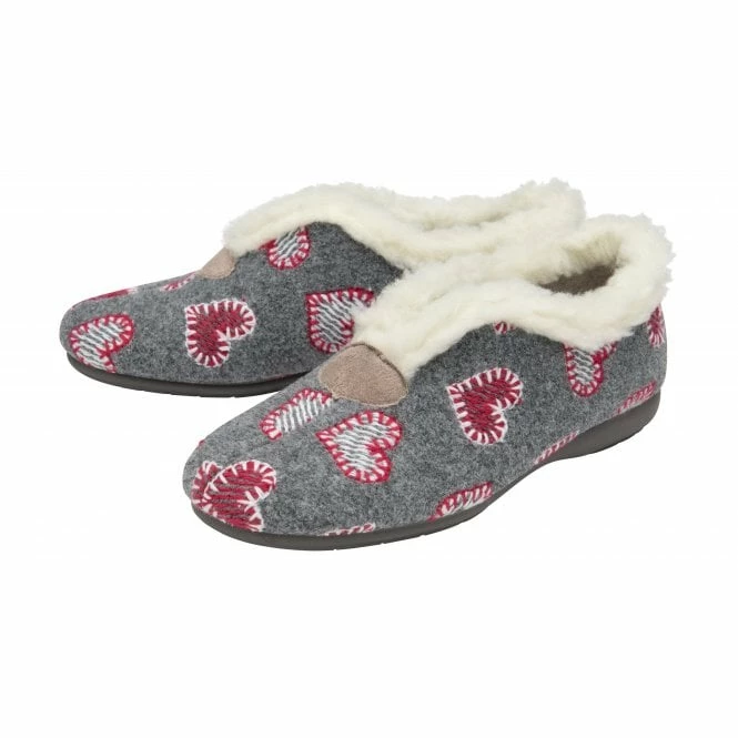 Grey Bernie Textile Slippers | Lotus 4 Grey Bernie Textile Slippers | Lotus - Image 2