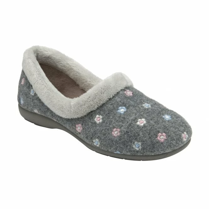 Grey Kylie Full Shoe Slippers | Lotus 3 Grey Kylie Full Shoe Slippers | Lotus