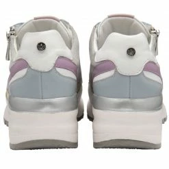 Grey Pastel Leather Suzuka Zip-Up Casual Trainers | Stressless By Lotus -Lotus Shop grey pastel leather suzuka zip up casual trainers stressless by lotus p13705 32943 medium