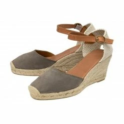 Grey Suede Antonella Espadrille Wedge Shoes | Lotus -Lotus Shop grey suede antonella espadrille wedge shoes lotus p13344 31807 medium