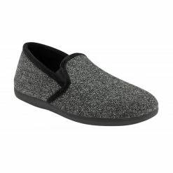 Grey Textile Austin Full Shoe Slippers | Lotus