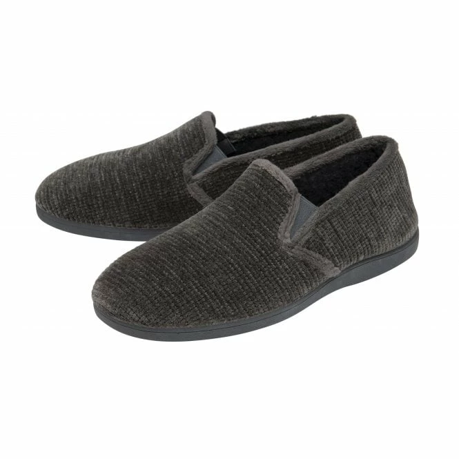 Grey Velour Sheldon Slippers | Lotus 4 Grey Velour Sheldon Slippers | Lotus - Image 2