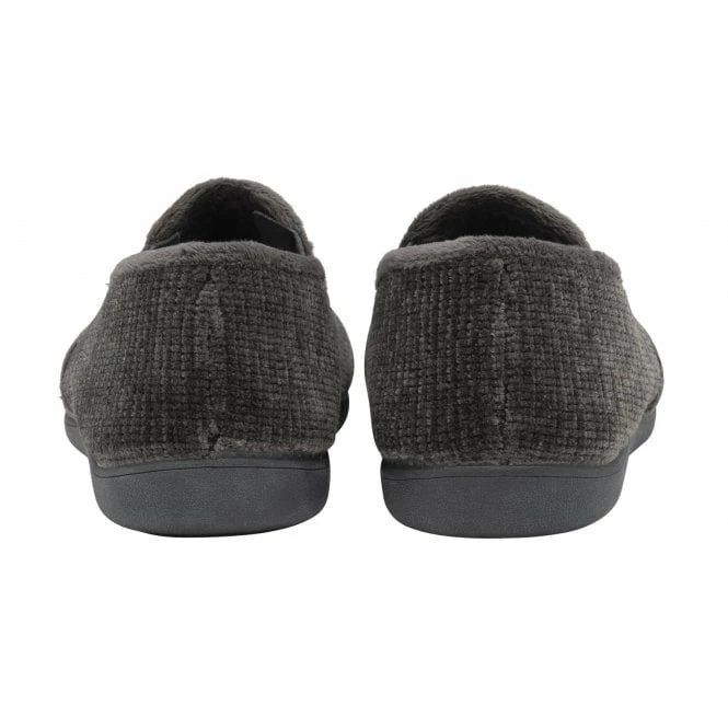 Grey Velour Sheldon Slippers | Lotus 5 Grey Velour Sheldon Slippers | Lotus - Image 3