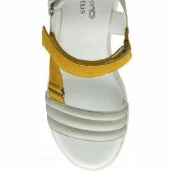 Grey & Yellow Leather Verena Open-Toe Sandals | Stressless By Lotus -Lotus Shop grey yellow leather verena open toe sandals stressless by lotus p13288 31200 medium