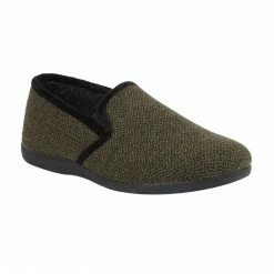 Khaki Clive Textile Slippers | Lotus