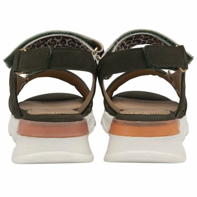 Khaki & Leopard-Print Leather Verena Open-Toe Sandals | Stressless By Lotus 5 Khaki & Leopard-Print Leather Verena Open-Toe Sandals | Stressless By Lotus - Image 3