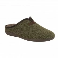 Khaki Textile Albert Slippers | Lotus