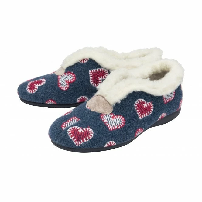 Navy Bernie Textile Slippers | Lotus 4 Navy Bernie Textile Slippers | Lotus - Image 2