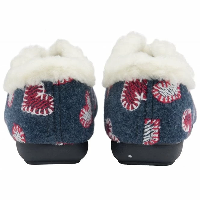 Navy Bernie Textile Slippers | Lotus 5 Navy Bernie Textile Slippers | Lotus - Image 3