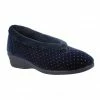 Navy Beverley Velour Slippers | Lotus -Lotus Shop navy beverley velour slippers lotus p12848 29376 medium