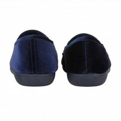 Navy Clarence Velour Slippers | Lotus -Lotus Shop navy clarence velour slippers lotus p12863 29693 medium