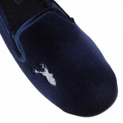 Navy Clarence Velour Slippers | Lotus -Lotus Shop navy clarence velour slippers lotus p12863 29694 medium