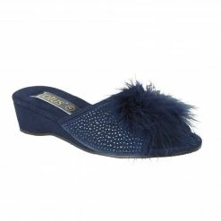 Navy & Diamante Allure Slippers | Lotus