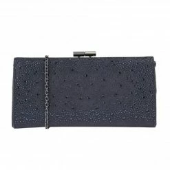 Navy & Diamante Chandra Clutch Bag | Lotus