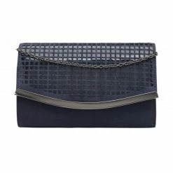 Navy & Diamante Dillard Clutch Bag | Lotus