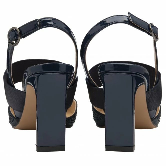 Navy & Diamante Joie Slingback Court Shoes | Lotus 5 Navy & Diamante Joie Slingback Court Shoes | Lotus - Image 3