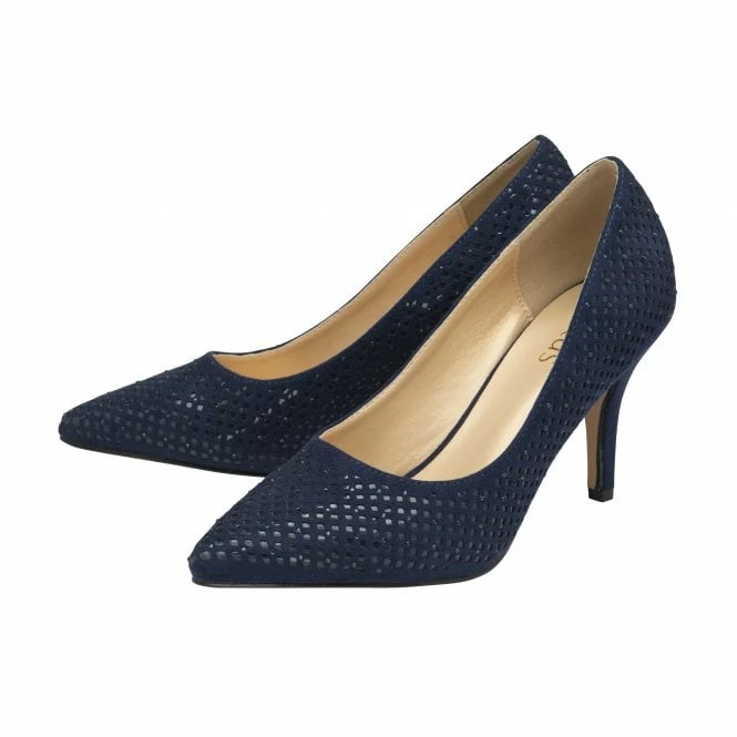 Navy & Diamante Kayla Court Shoes | Lotus 4 Navy & Diamante Kayla Court Shoes | Lotus - Image 2