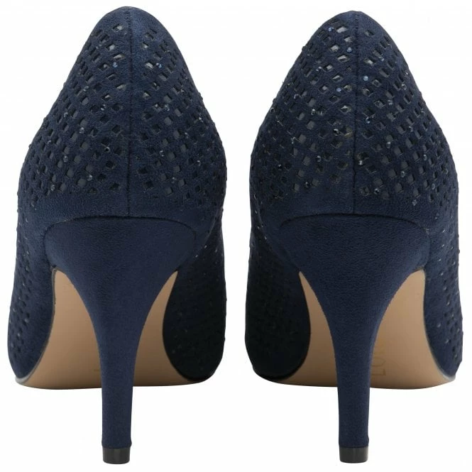 Navy & Diamante Kayla Court Shoes | Lotus 5 Navy & Diamante Kayla Court Shoes | Lotus - Image 3