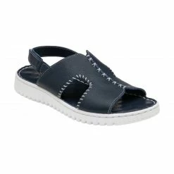 Navy Leather Astrid Slingback Sandals | Lotus