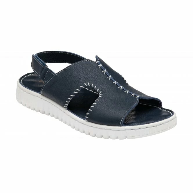 Navy Leather Astrid Slingback Sandals | Lotus 3 Navy Leather Astrid Slingback Sandals | Lotus