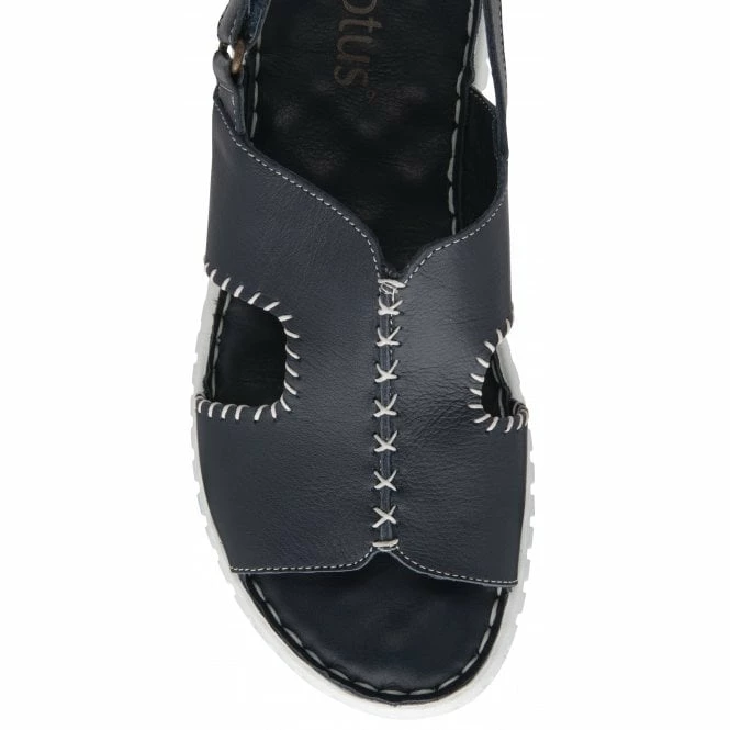 Navy Leather Astrid Slingback Sandals | Lotus 6 Navy Leather Astrid Slingback Sandals | Lotus - Image 4