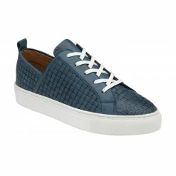 Navy Leather Kate Lace-Up Trainers | Stressless By Lotus
