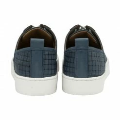 Navy Leather Kate Lace-Up Trainers | Stressless By Lotus -Lotus Shop navy leather kate lace up trainers stressless by lotus p13222 31610 medium