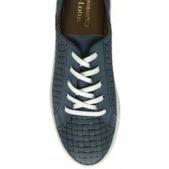 Navy Leather Kate Lace-Up Trainers | Stressless By Lotus -Lotus Shop navy leather kate lace up trainers stressless by lotus p13222 31611 medium