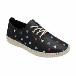 Navy Leather Kay Lace-Up Shoes | Lotus