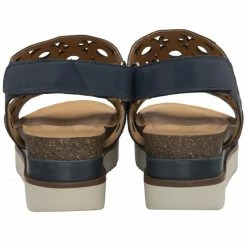 Navy Leather Melbourne Open-Toe Flatform Sandals | Lotus -Lotus Shop navy leather melbourne open toe flatform sandals lotus p13667 32739 medium