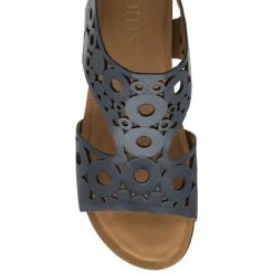 Navy Leather Melbourne Open-Toe Flatform Sandals | Lotus -Lotus Shop navy leather melbourne open toe flatform sandals lotus p13667 32740 medium