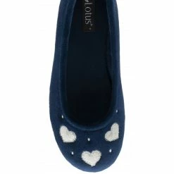 Navy Lois Ballerina Slippers | Lotus -Lotus Shop navy lois ballerina slippers lotus p13143 31017 medium