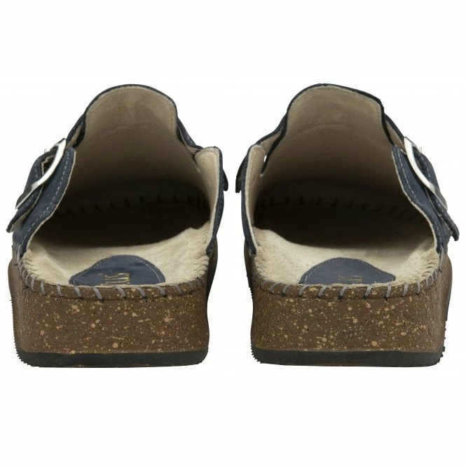 Navy Nubuck Evelina Round-Toe Mules | Lotus 5 Navy Nubuck Evelina Round-Toe Mules | Lotus - Image 3