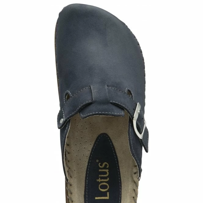 Navy Nubuck Evelina Round-Toe Mules | Lotus 6 Navy Nubuck Evelina Round-Toe Mules | Lotus - Image 4