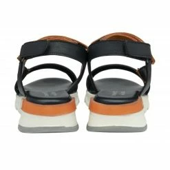 Navy & Orange Leather Verena Open-Toe Sandals | Stressless By Lotus -Lotus Shop navy orange leather verena open toe sandals stressless by lotus p13285 31211 medium