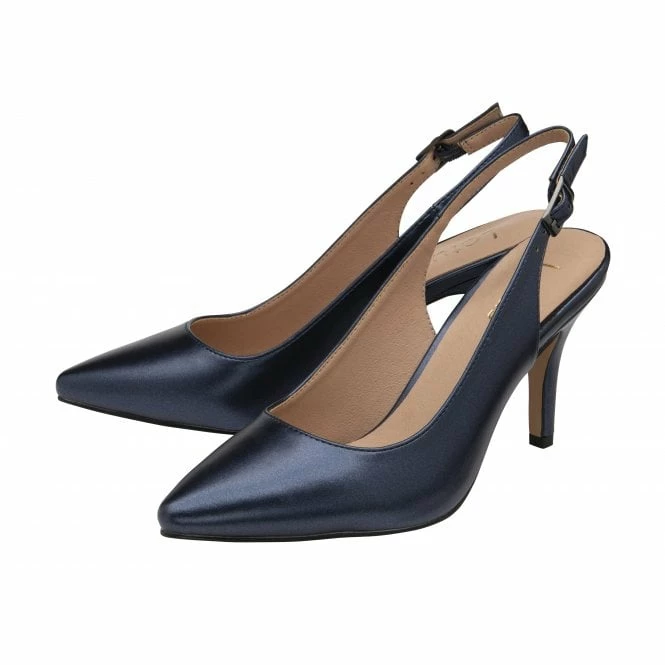 Navy Pearl Remy Slingback Court Shoes | Lotus 4 Navy Pearl Remy Slingback Court Shoes | Lotus - Image 2