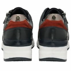 Navy & Snake-Print Leather Suzette Zip-Up Casual Trainers | Stressless By Lotus -Lotus Shop navy snake print leather suzette zip up casual trainers stressless by lotus p13461 32552 medium