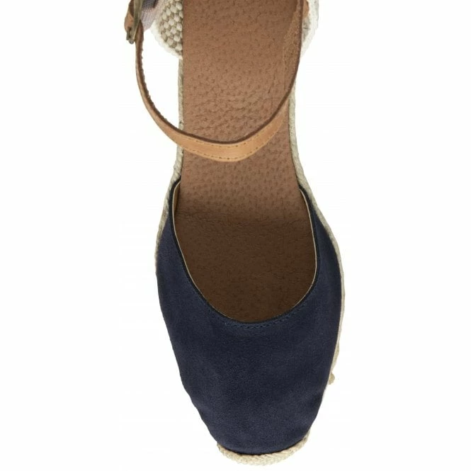Navy Suede Antonella Espadrille Wedge Shoes | Lotus 6 Navy Suede Antonella Espadrille Wedge Shoes | Lotus - Image 4