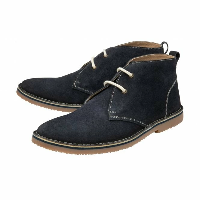 Navy Suede Heyford Lace-Up Desert Boots | Lotus 4 Navy Suede Heyford Lace-Up Desert Boots | Lotus - Image 2