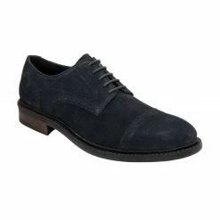 Navy Suede Lexton Lace-Up Shoes | Lotus