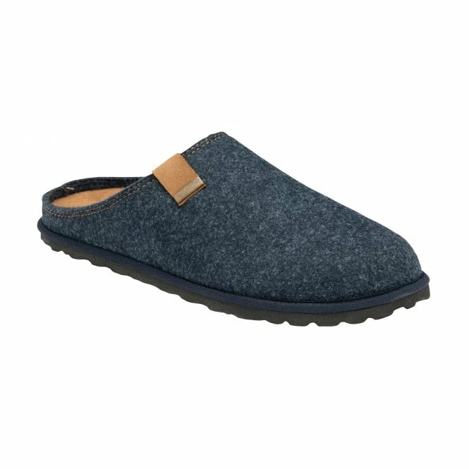 Navy Textile Sidney Mule Slippers | Lotus 3 Navy Textile Sidney Mule Slippers | Lotus