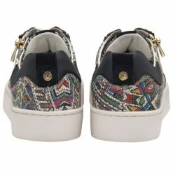 Navy & Tribal-Print Leather Serene Casual Trainers | Stressless By Lotus -Lotus Shop navy tribal print leather serene casual trainers stressless by lotus p13729 33083 medium