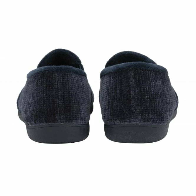 Navy Velour Sheldon Slippers | Lotus 5 Navy Velour Sheldon Slippers | Lotus - Image 3
