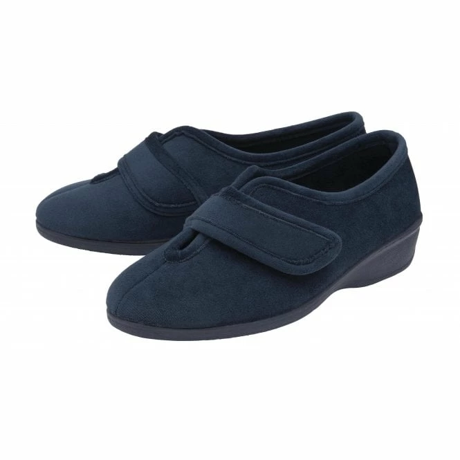 Navy Winnie Full Shoe Slippers | Lotus 4 Navy Winnie Full Shoe Slippers | Lotus - Image 2
