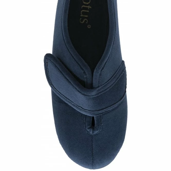 Navy Winnie Full Shoe Slippers | Lotus 6 Navy Winnie Full Shoe Slippers | Lotus - Image 4