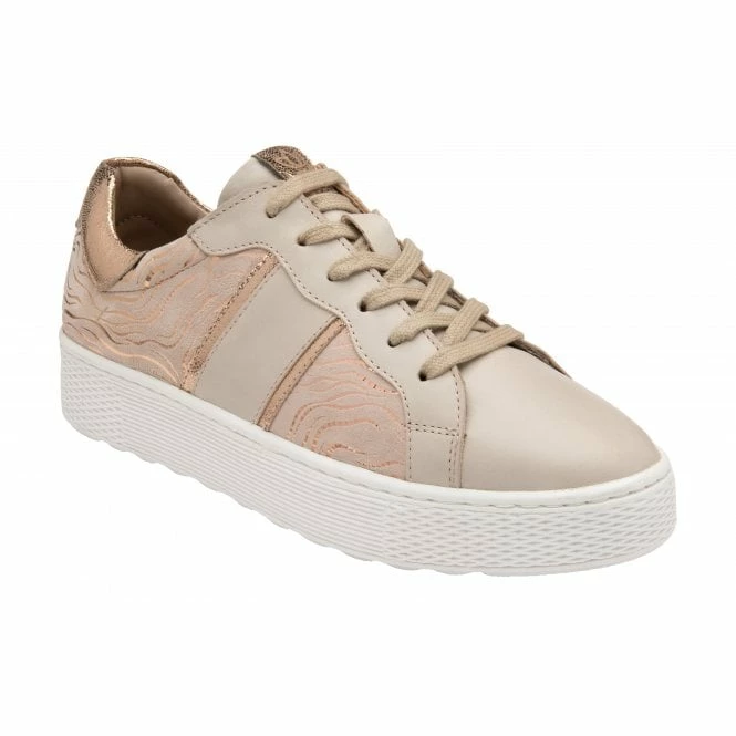 Nude & Metallic-Print Leather Simone Casual Trainers | Stressless By Lotus 3 Nude & Metallic-Print Leather Simone Casual Trainers | Stressless By Lotus